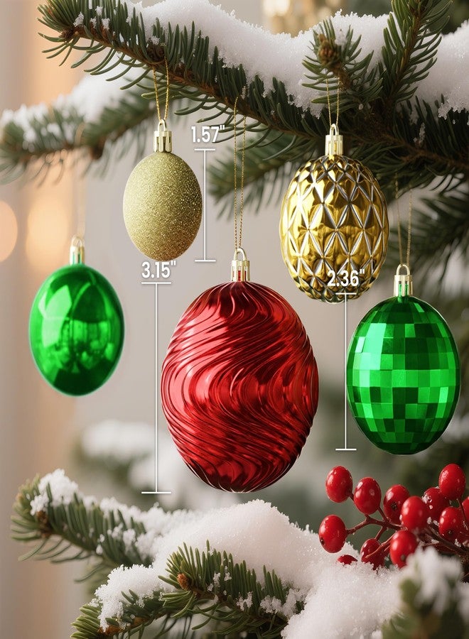 Annecy Christmas Tree Ornaments - 36 PCS Shatterproof Christmas Ball Ornaments Set for Holiday, Wreath & Party Decorations (Multi-Size, Red, Green, Gold) - Image 3